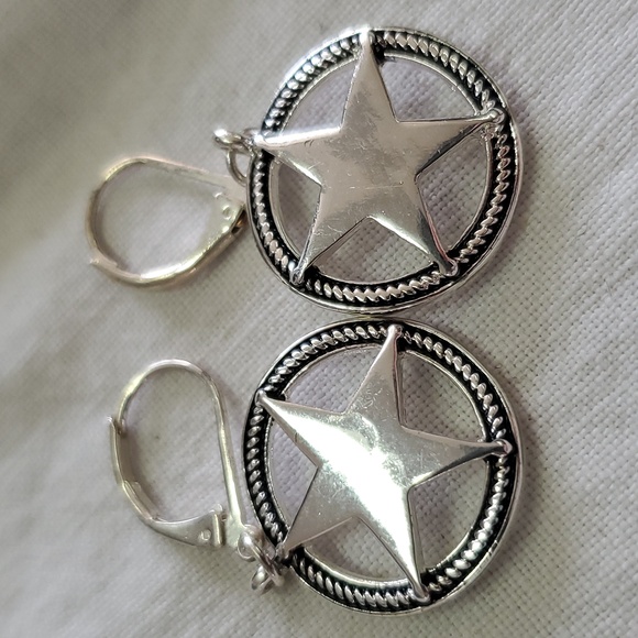 Stainless steel star French‎ hook earrings - Picture 2 of 3